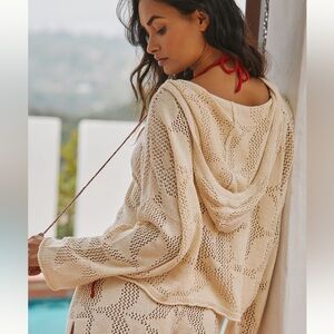 By Anthropologie Cropped Knit Hoodie